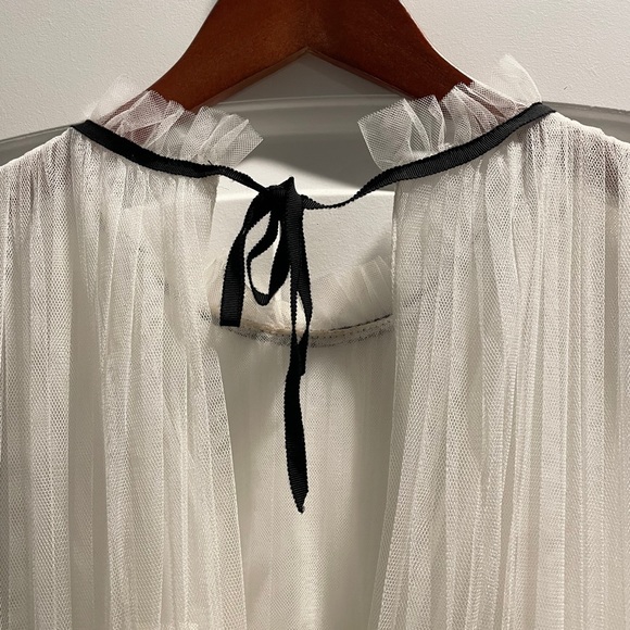 WHITE BY VERA WANG Illusion High-Neck Tiered Tulle Short Dress - Size 10! - Picture 8 of 13